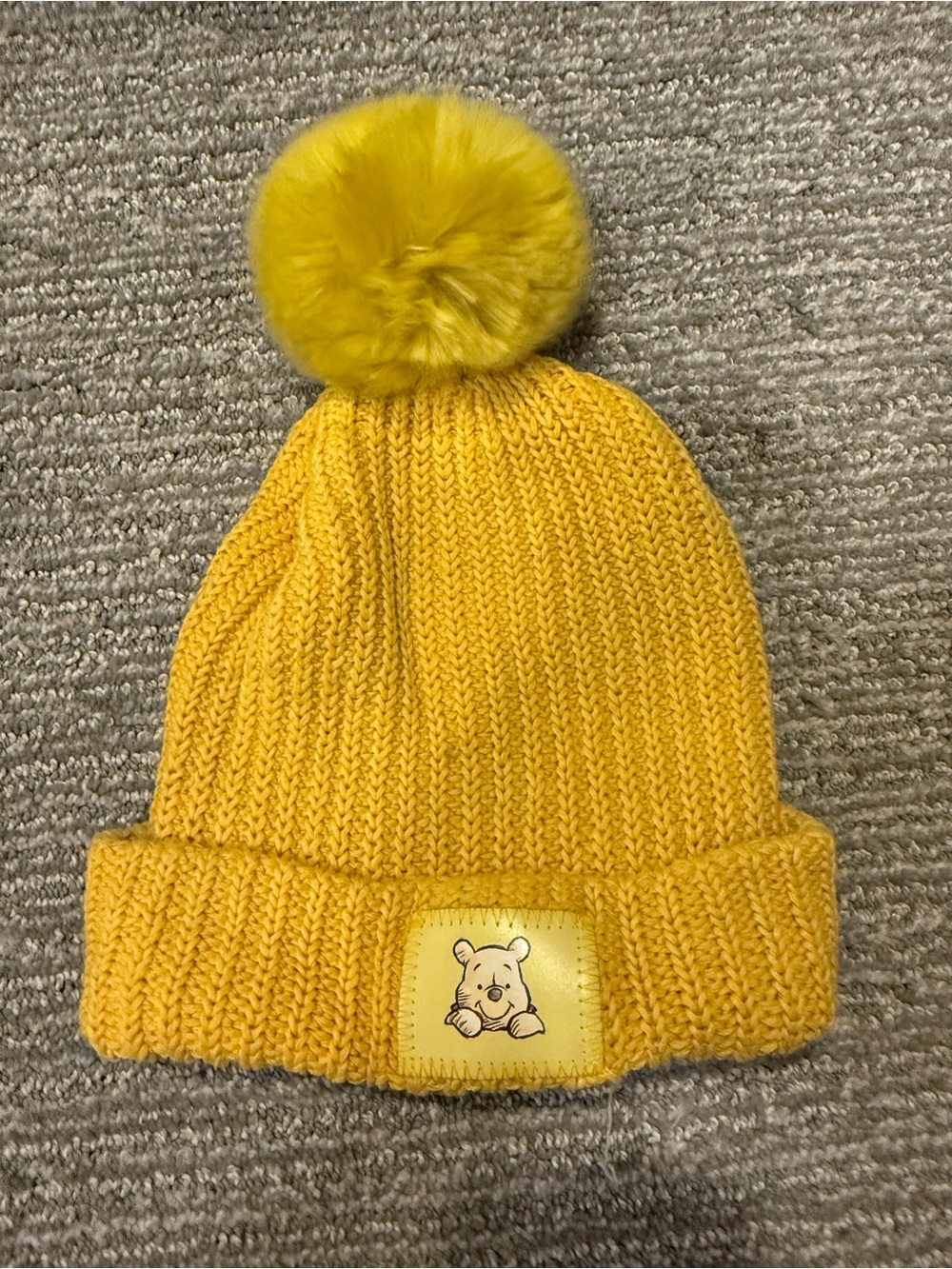 Disney x Love Your Melon Winnie the Pooh Pom Beanie Yellow Knit Hat